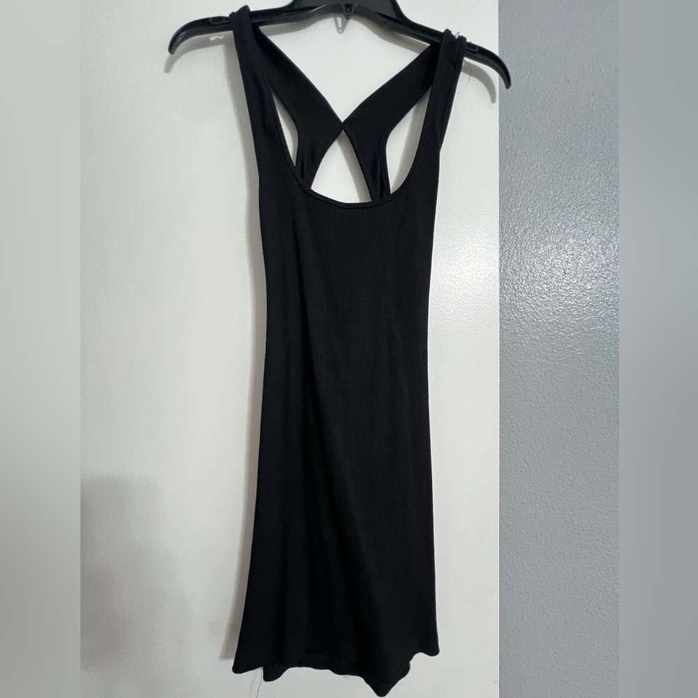 Princess Polly black ribbed mini dress